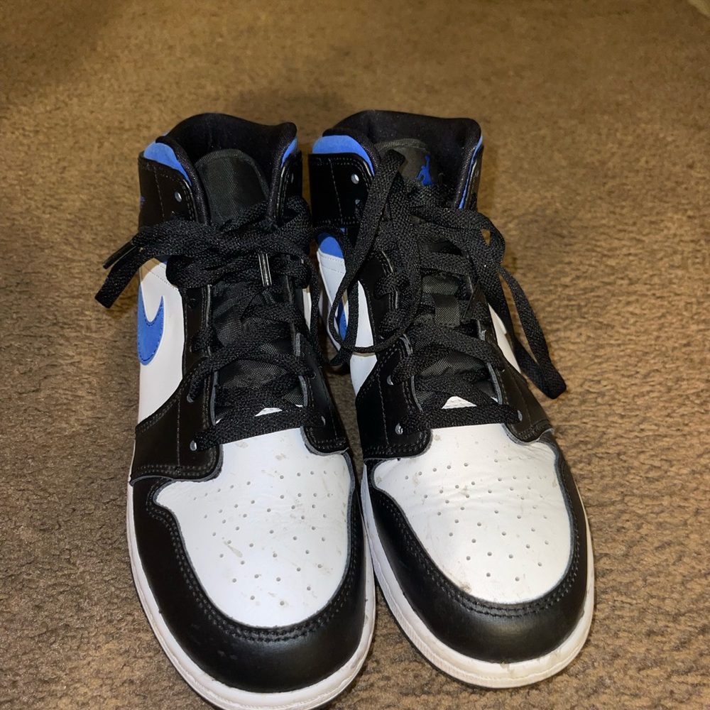 Jordan1 Mid White Racer Blue
